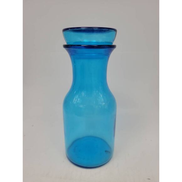 Vintage Blue Glass Carafe, Canister Barware Decanter, Made in Belgium - Picture 2 of 5